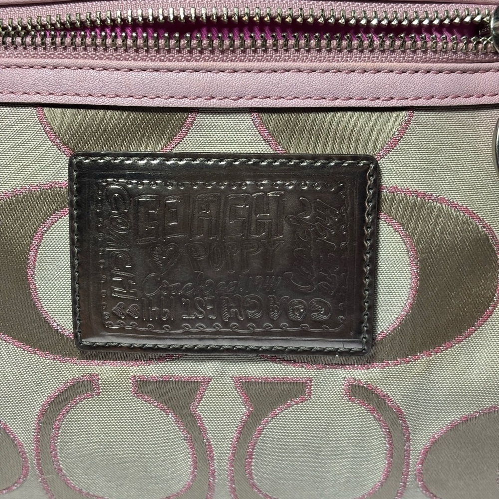 Coach Poppy Cream and Pink Signature Tote Bag with Monogram 16289 - Picture 3 of 16